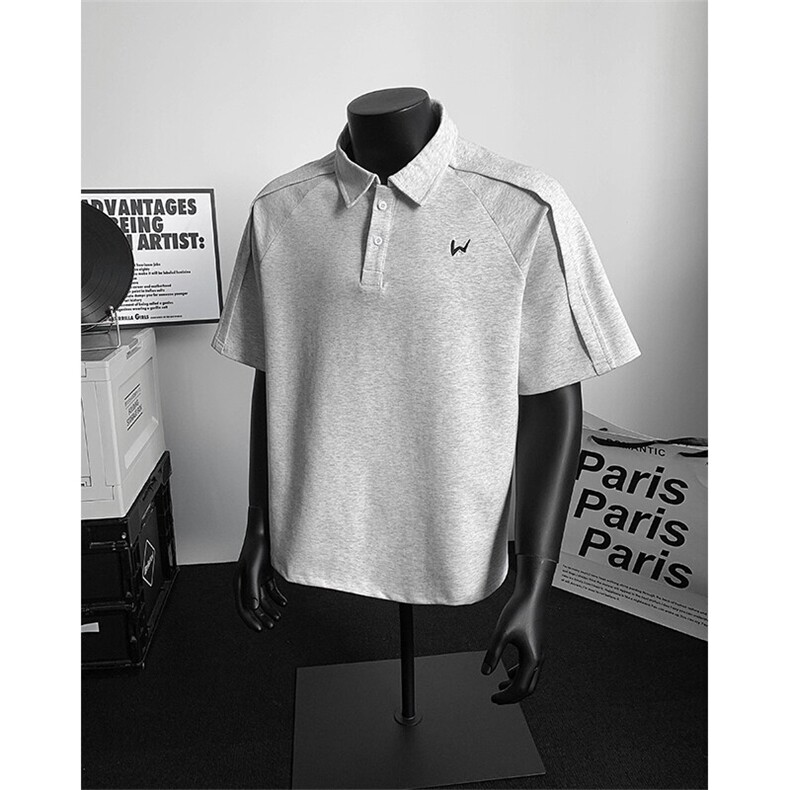 设计感夏季新款港风日系刺绣POLO领短袖T恤男XZ213-TX30-P35控68,男装T恤,星座213