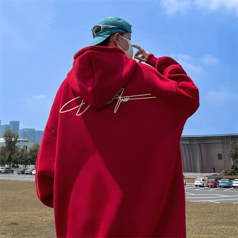 抖音得物供货可提供视频春装重磅美式宽松连帽卫衣DL2431,男装卫衣,电商A486-1