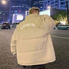 冬季潮牌复古灯芯绒拼接加厚棉服男宽松保暖百搭棉衣W7948-P78，男装棉衣，星座512-4