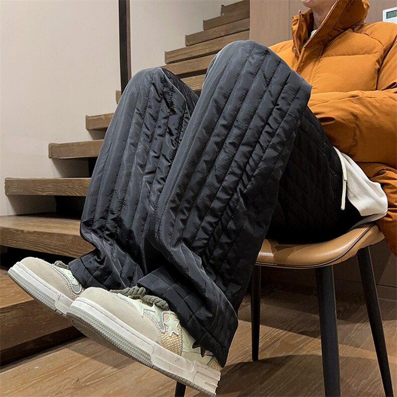 12秋冬季竖条纹夹棉加厚棉裤潮阔腿裤XZ211-1-K2377-P65，男装棉裤，星座211-1