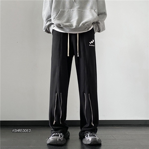 港风秋季新款宽松潮流卫裤拉链设计休闲裤B315-K23484-p60控78图片