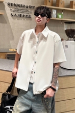 夏季垫肩UPF50+防晒衣短袖冰丝凉感衬衫薄男装外套防晒服S425特40，男装防晒衣，电商A233-1