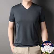 J5065男士2023年夏季新款简约百搭修身T恤短袖商务休闲体恤P48，男装T恤，电商B360