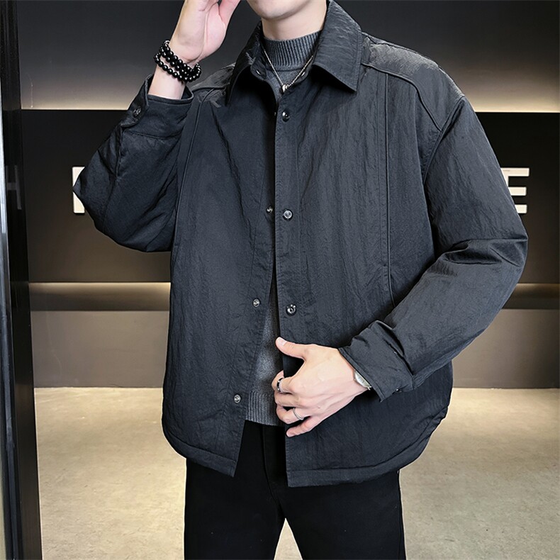 90新标2025休闲简约设计款翻领加厚保暖羽绒服外套8131-P290,男装羽绒服,电商A413
