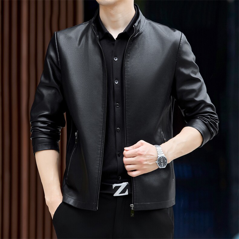 FA6005钱塘2020-3冬季厚款时尚休闲帅气中年男士皮衣外套P150图片