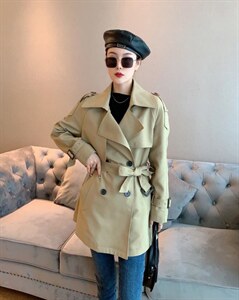 秋季新品风衣一手长,女装风衣,YO\VLF雅洛菲