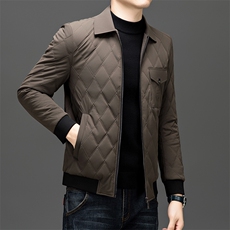 高档棉服2026新款秋冬中年男士棉衣夹克外套轻薄款棉服菱格小棉袄，男装夹克，电商B212（原钱塘6029）