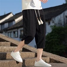 夏季风男装七分库棉麻男士休闲裤中裤古风A266-1-KZ882-P56，男装休闲裤，电商A266-1
