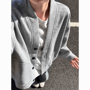 抖音得物高品质二开26春季美式潮牌宽松卫衣开衫日系肌理男女外套