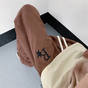 抖音品质麂皮绒字母刺绣直筒休闲裤运动裤313A-1-NK103-P45 控58图片