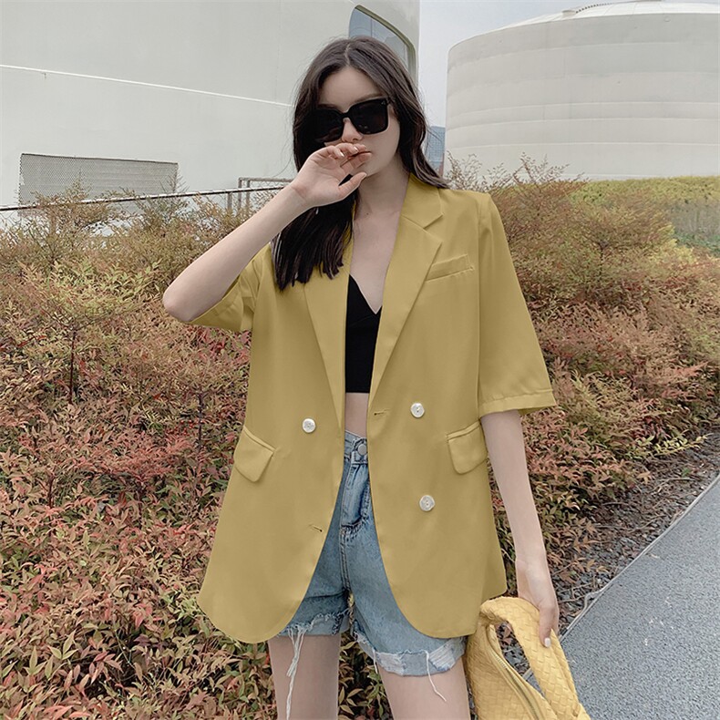 现货雪纺西装外套女春夏薄款2020红防晒小西服,女装西装,天丽