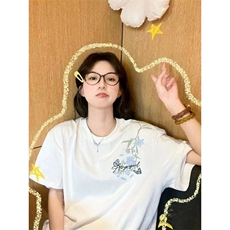万针全刺绣解构设计260克重磅双纱纯棉高品质美式高街短袖T恤特35，男装T恤，电商A486