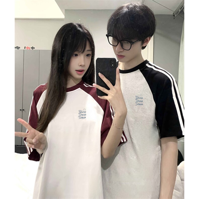 2025美式220克三条杠撞色短袖T恤网图C403A-ZST2611特P25,男装T恤,电商C403A