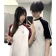 2025美式220克三条杠撞色短袖T恤网图C403A-ZST2611特P25，男装T恤，电商C403A