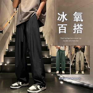 夏季薄款休闲显高百搭运动尼龙冰丝拖地裤7011特批32图片