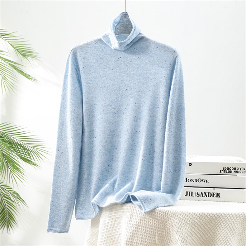 2025简约百搭时尚点子纱平面卷边高龄，女装针织衫/毛衣，贵皇羊绒四店