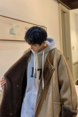 1港风皮毛一体棉衣男高级感轻奢机车棉服男外套男8708P158控228，男装棉衣，星座226-2