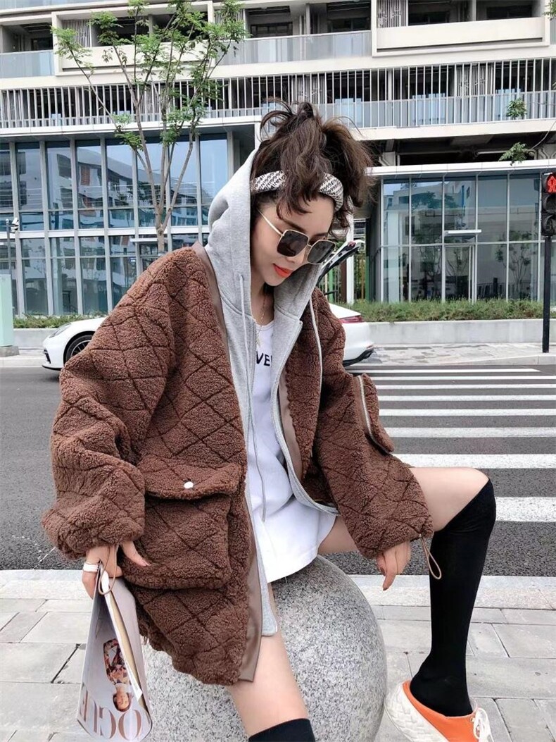 菱形格压外套，其它，一杭