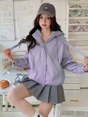 时尚气质高级感连帽夹克外套女春秋季宽松休闲小个子减龄上衣，女装短外套，韩蔻秀