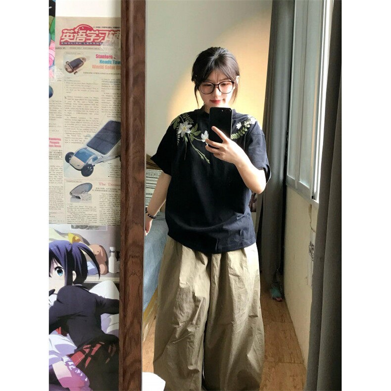 【有货】BK892CC-特P35植物花卉刺绣短袖T恤男女,男装T恤,星座1007（原301D）