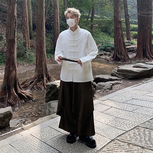 现货主推风春秋新款棉麻复古盘口长袖衬衫中式唐装CS03-P55图片