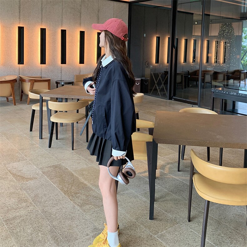 【首-发新款】现货时尚休闲拼接双层领外套ZB285-1901-P145-K215,女装短外套,浙宝285（原212）