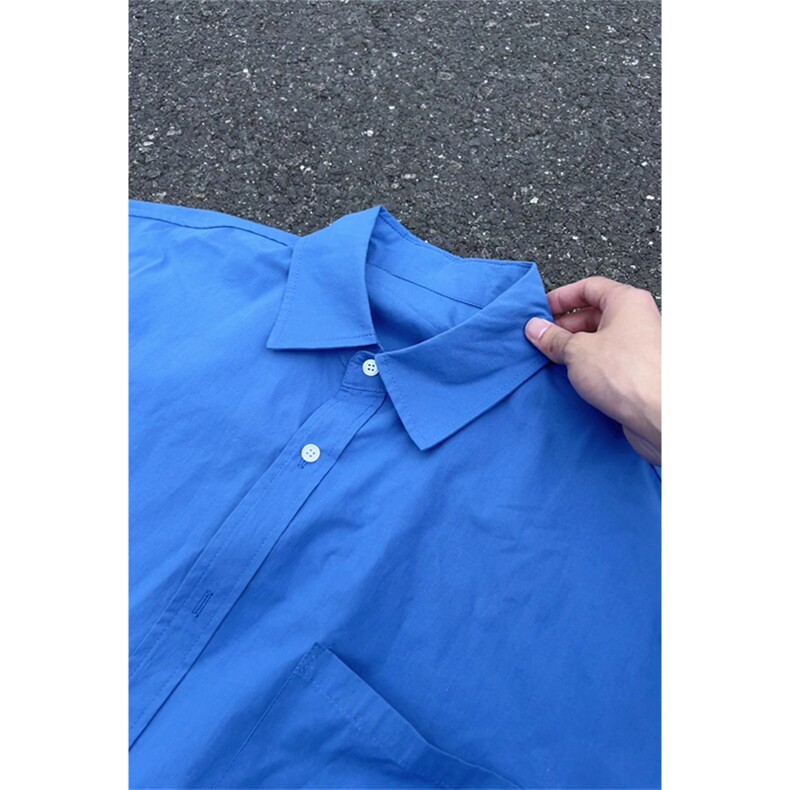 蓝色衬衫男长袖韩版潮流痞帅休闲宽松衬衣外套C2250-特价P47,男装衬衫,电商A007