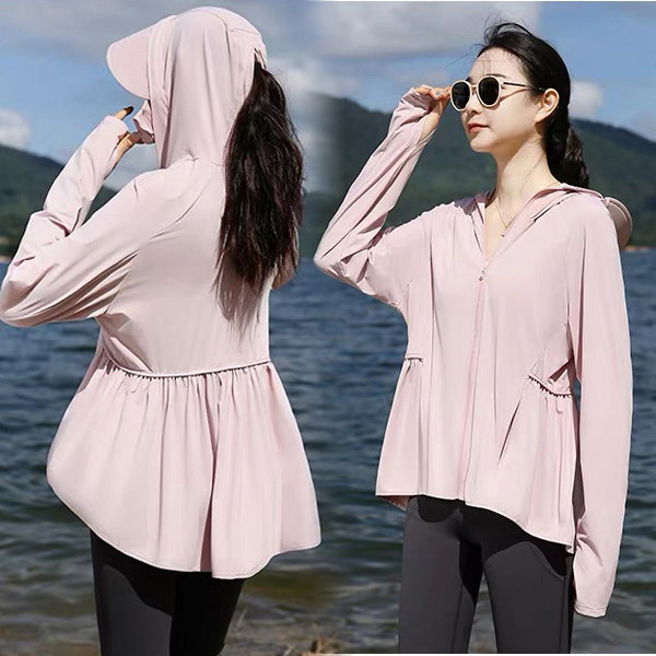 （现货）冰丝凉感防晒衣女新款户外防紫外线轻薄透气防晒服外套，女装防晒衣，韩蔻秀