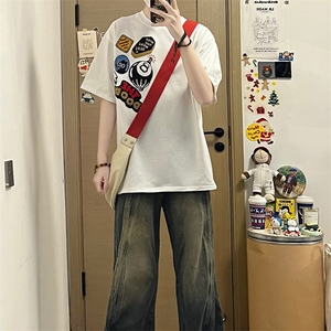 万针全刺绣工艺 得物抖音高品质260克纯棉双纱美式高街短袖T恤P33图片