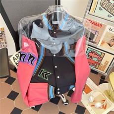慵懒潮流新款原宿美式高街飞行夹克外套男女情侣棒球服W6686-P67，男装夹克，星座412-1