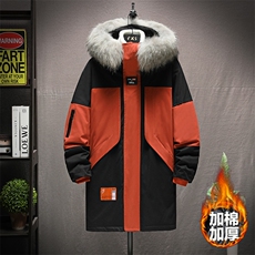 现货支持各种活动8XL-M大毛领棉衣男2023冬新款连帽撞色棉服棉袄，男装棉衣，钱塘717(原712)