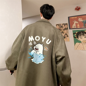 麂皮绒夹克男大码立领褂子外套JK85414-P68 加绒款-P78图片