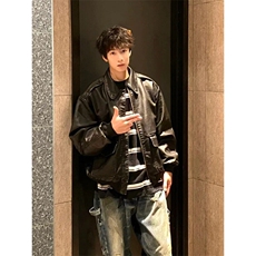 网图现货春季工装夹克皮衣飞行员外套1209-1-JK19-P90主推可谈，男装夹克，星座1209-1