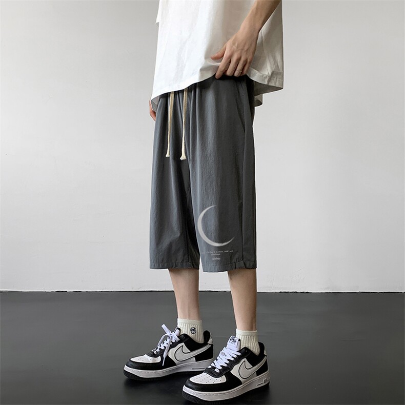 冰丝七分裤男大码速干短裤男五分裤黑地板风格QK72349-P25,男装休闲裤,电商A040