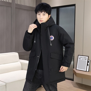 男士秋冬季派克服新款潮牌夹克冬装外套加绒加厚中长款风衣服图片