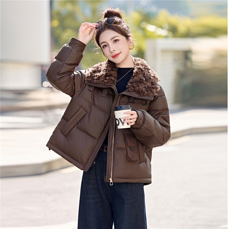 超洋气欧货羽绒服女冬季短款小个子2025新款蛋白皮今年流行高端,女装羽绒服,意芙
