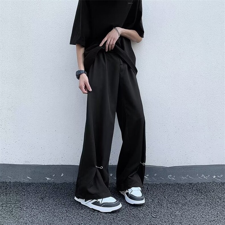 美式vibe风裤子炸街西裤男女设计感小众垂感微喇拖地裤B3060-p36，男装西裤，星座1008