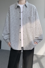 衬衫男秋季新款港风宽松大码小香风长袖衬衣CS7002-P42，男装衬衫，星座214-3