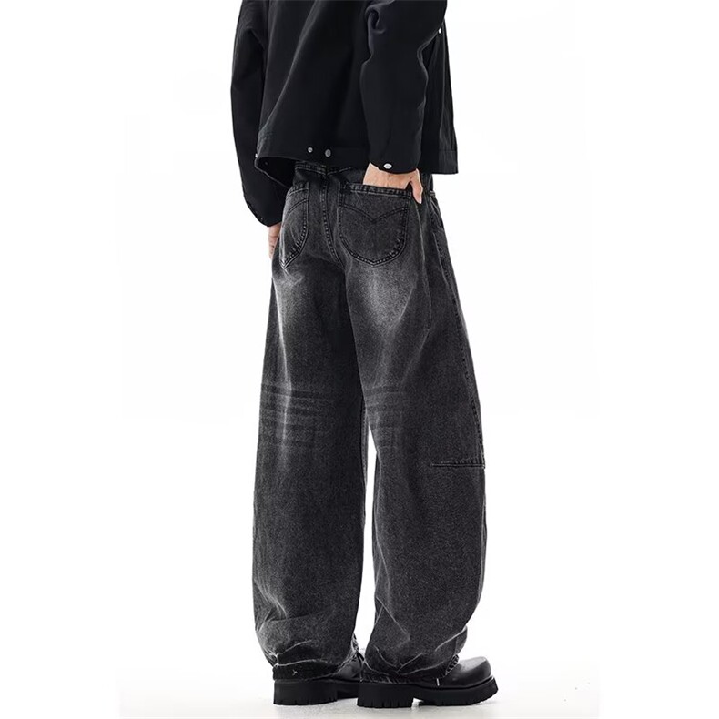 美式古着牛仔裤男潮牌宽松直筒cleanfit高街痞阔腿长裤RK3306-P53,男装牛仔裤,星座412-3
