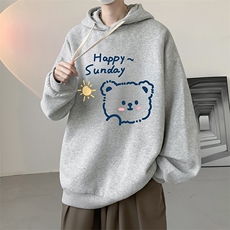 连帽卫衣男大码运动服帽衫外套WY2309-P35加绒款-P40，男装卫衣，电商A040