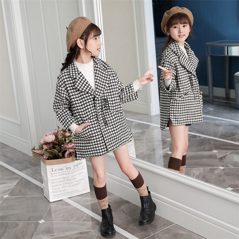 童熙&格子翻领外套，童装亲子装，童熙