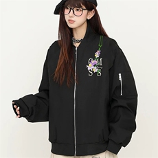 网络图现货美式潮牌刺绣加绒休闲百搭夹克JK8087-薄P48-加绒58，男装夹克，星座715-7
