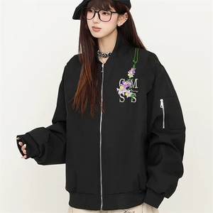 网络图现货 美式潮牌刺绣加绒休闲百搭夹克JK8087-薄P48-加绒58图片
