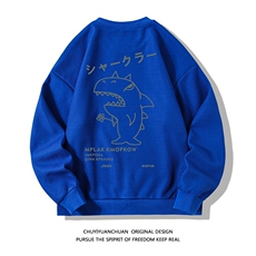 华夫格卫衣圆领卫衣长袖t恤男外套白底HW76092-P30加绒款-P40，男装卫衣，电商A040A
