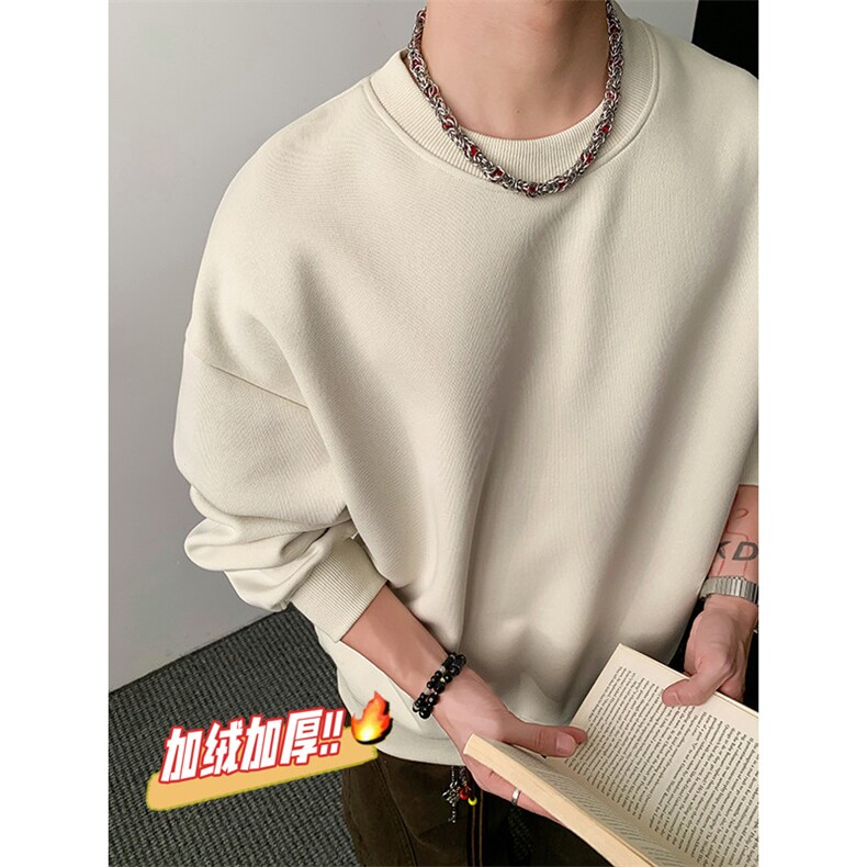 圆领加绒奥粒绒拼接500克结构板卫衣撞色短宽外套潮 RH5301JR-P46图片