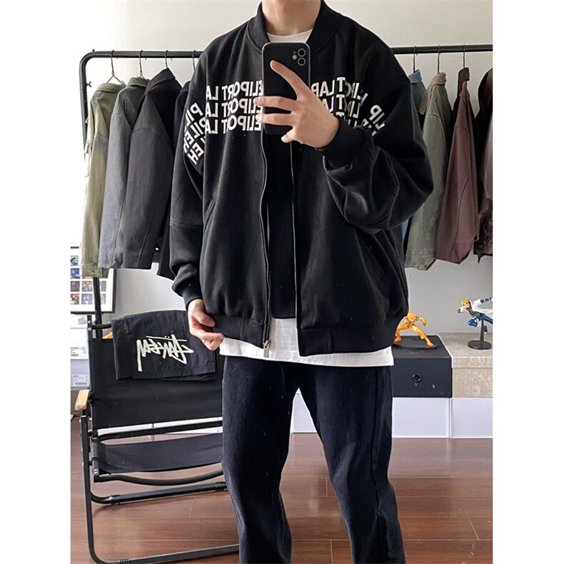 复古字母刺绣麂皮绒棒球服外套男女秋季高街夹克JW732,男装夹克,星座1116A（原606A-3）