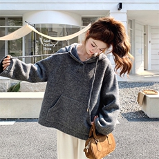 【有货】卫衣款双面呢外套2D012-910-P265-K378，女装羊绒大衣，2D012