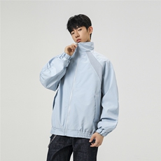 美式罗纹拼接袖子褶皱大码M-5XL教练夹克男JK78056P69控105，男装夹克，星座227-7