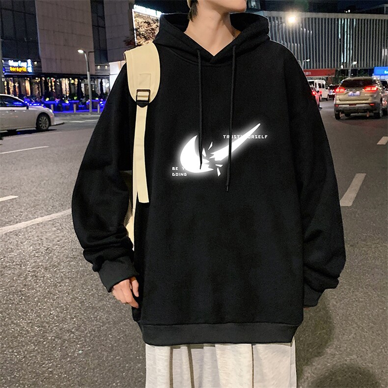 WY2111-P35加绒款-P40纯棉连帽卫衣男大码运动帽衫宽松薄外套男,男装卫衣,电商A040