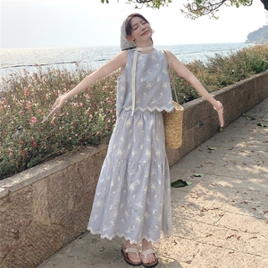 夏季新款韩系甜美减龄百搭显瘦开衫+半身裙两件套套装女图片
